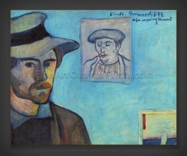 Emile Bernard: Self Portrait with portrait of Gauguin 1888